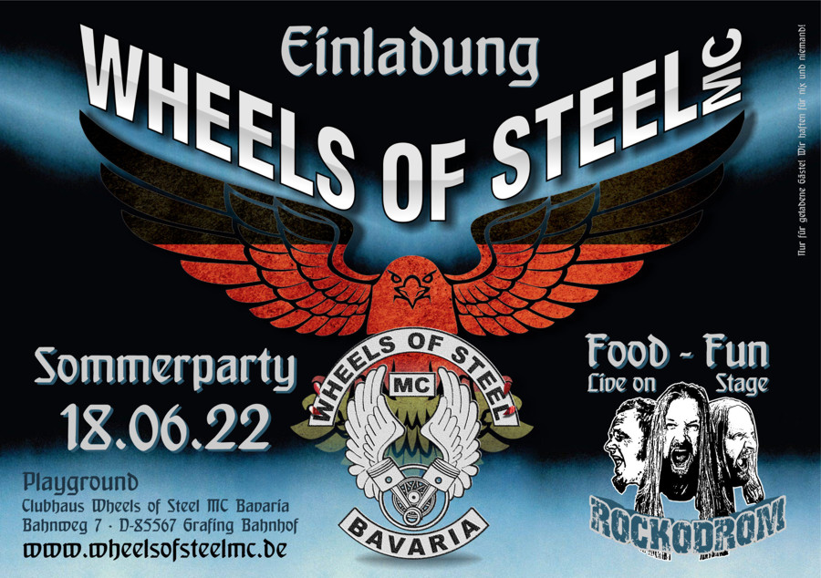 Wheels of Steel MC Bavaria : Einladung Sommerparty 2022